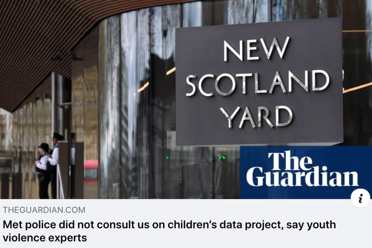 Revealed: Met police did not carry out thorough consultation on youth surveillance project